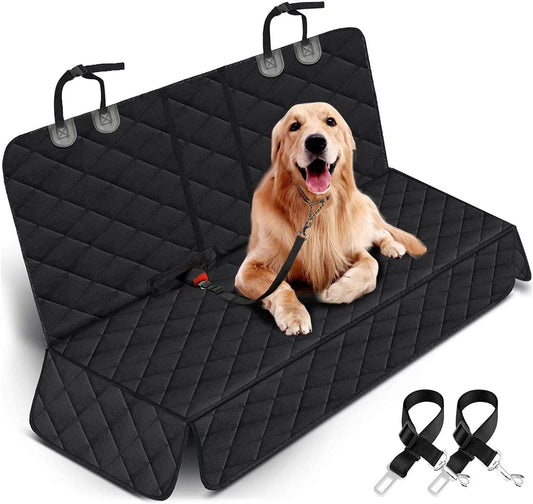 Dog Car Seat Cover, Back Seat Waterproof Bench Cover, Non-Slip, Fits Middle Armrest for Most Cars Suvs Trucks - Black