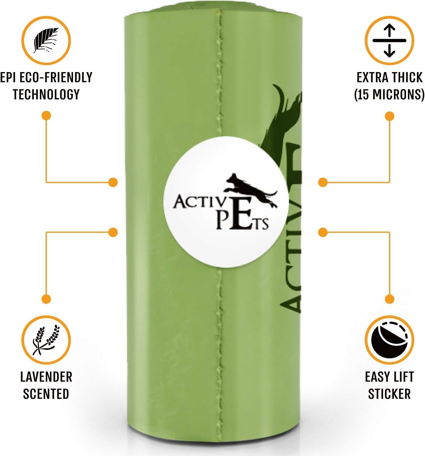 Extra Thick, Leak-Proof Dog Waste Bags - Lavender-Scented, Eco-Friendly, Easy-Tear, Strong Doggy Bags for Poop